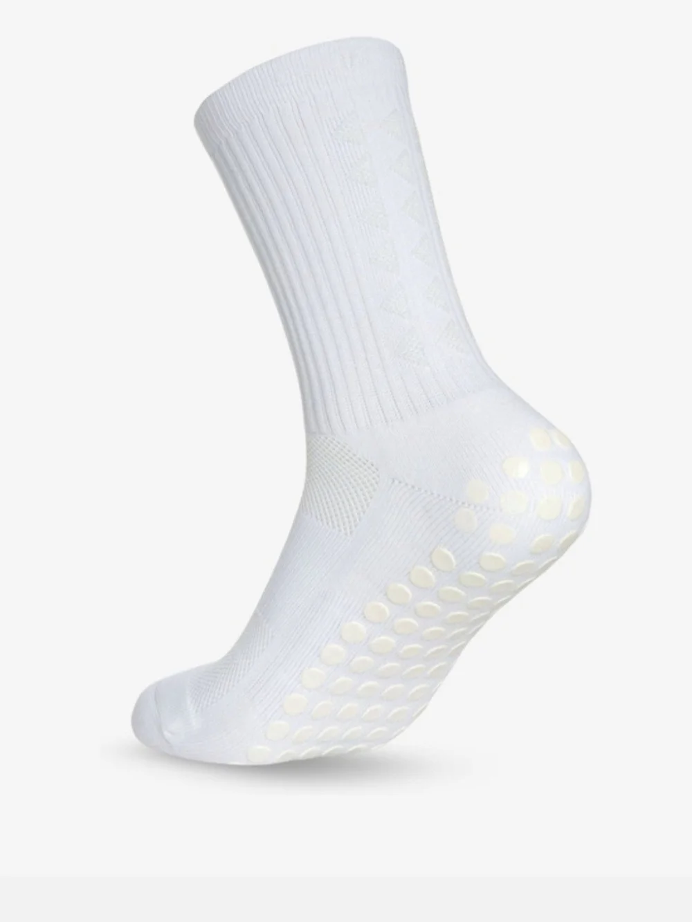 Men's White Non-Slip Athletic Crew Socks